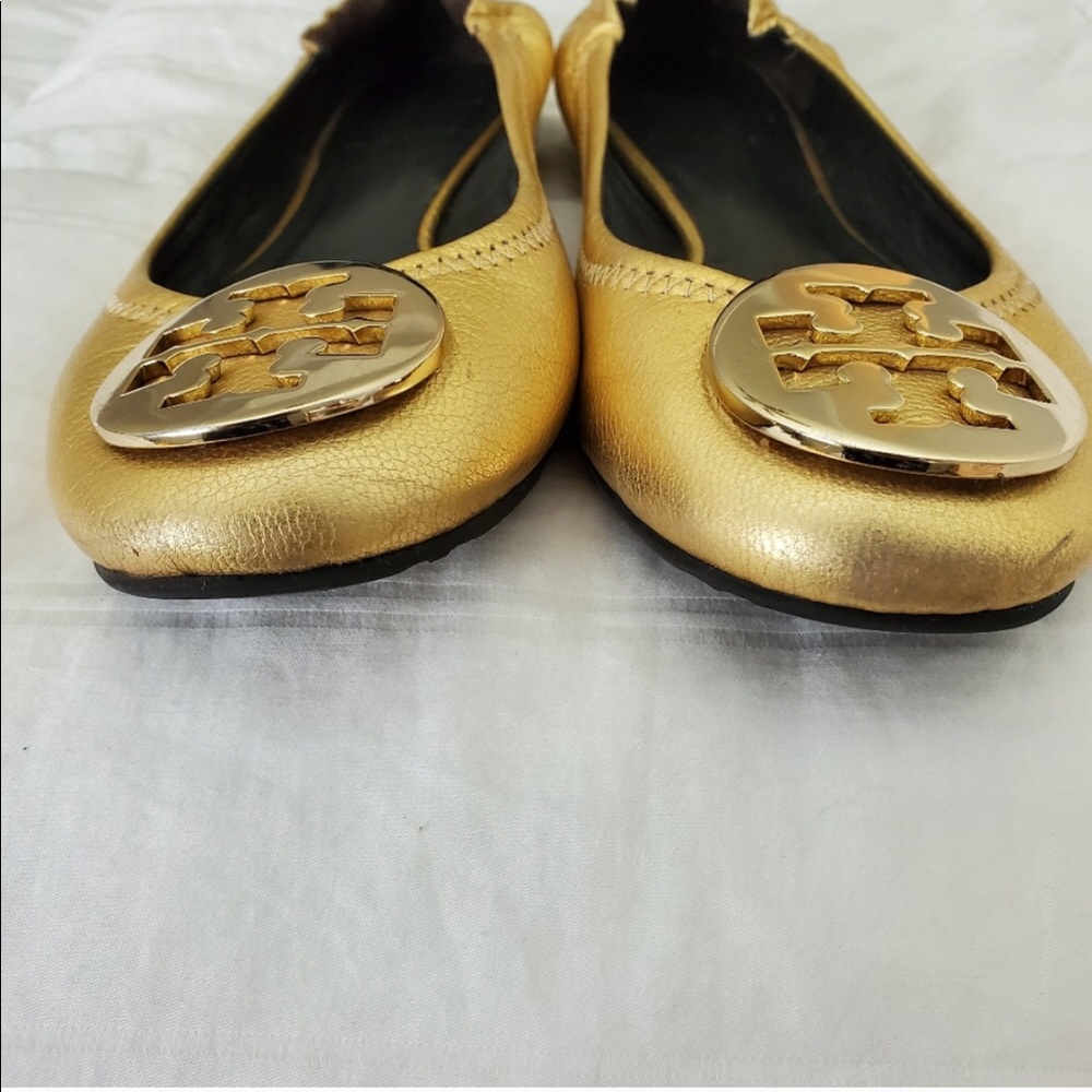 Tory Burch Gold Flats - Picture 2 of 7